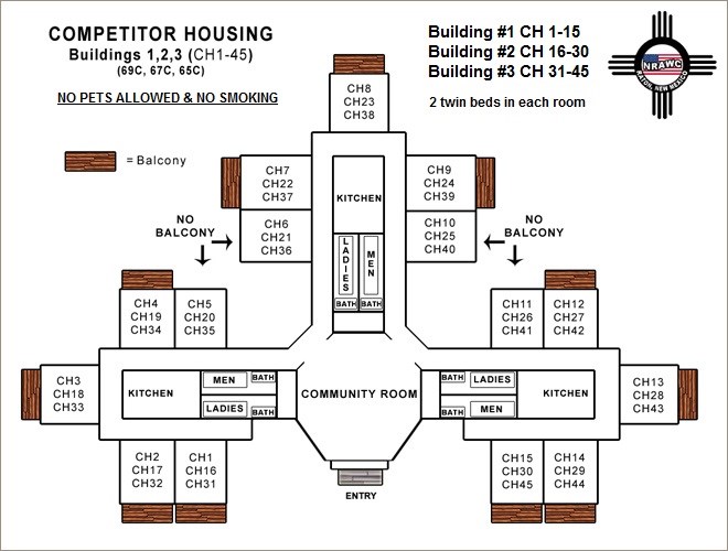 NRA Whittington Center Competitor Housing Lodging Floor plan