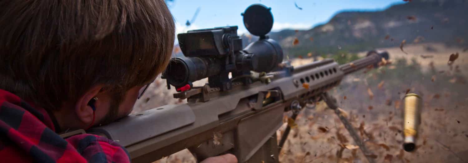 Action Shot of High Power Long Range shooting at the NRA Whittington Center 