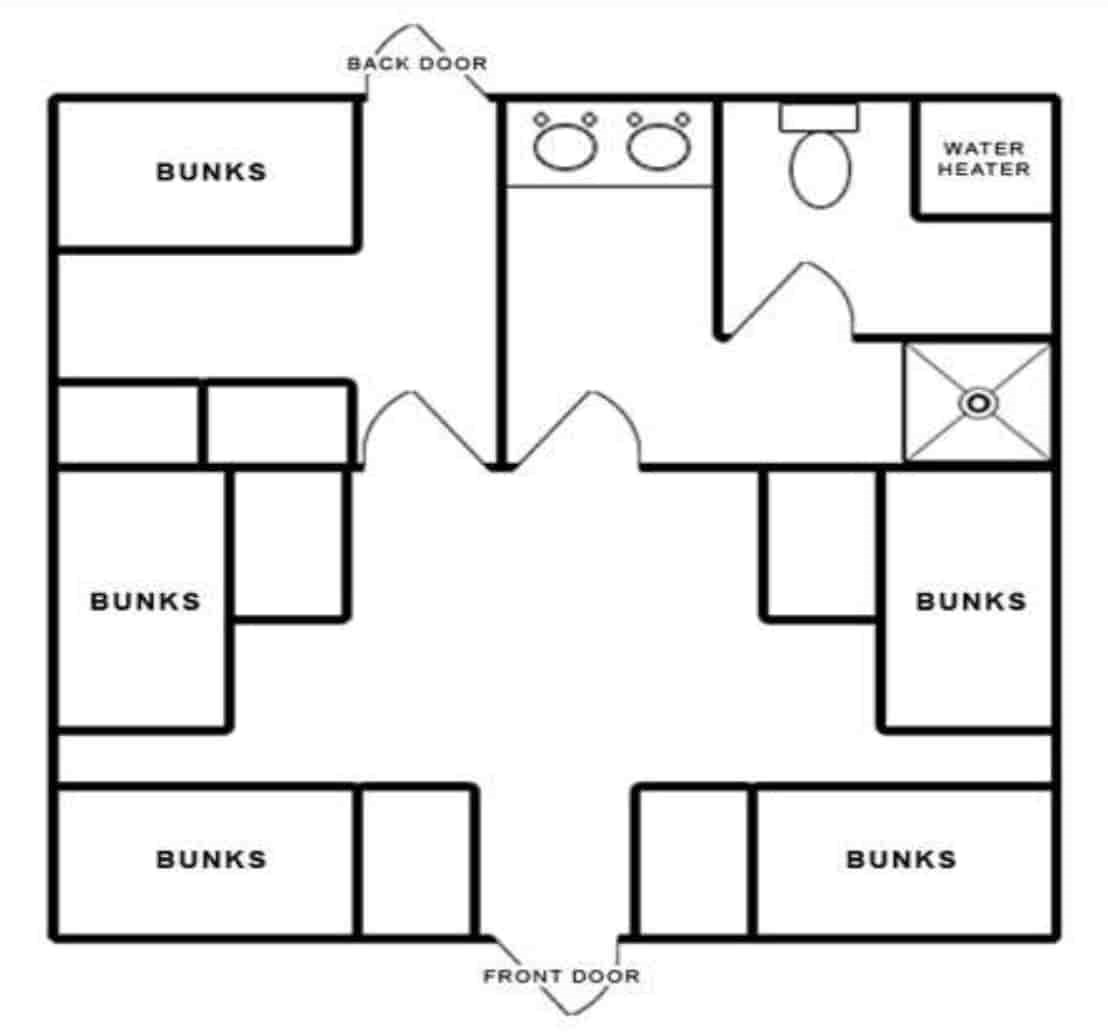 Log Cabin Floor Plan at the NRA Whittington Center 
