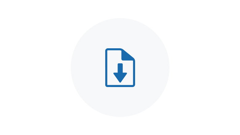 Blue Icon of a page being downloaded