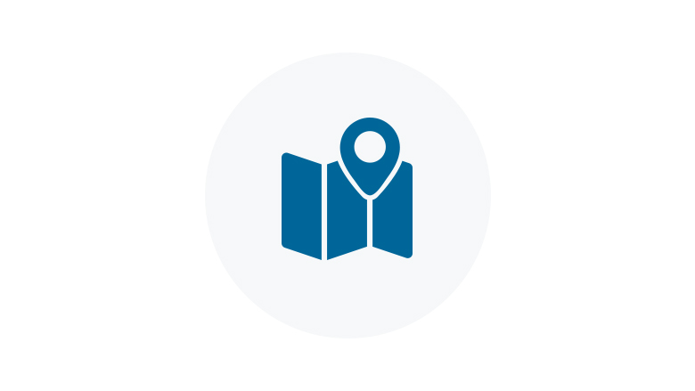 Blue Icon of a Location on a Map